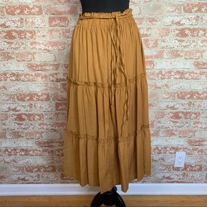 Shein Boho Tiered Skirt Elastic Waist